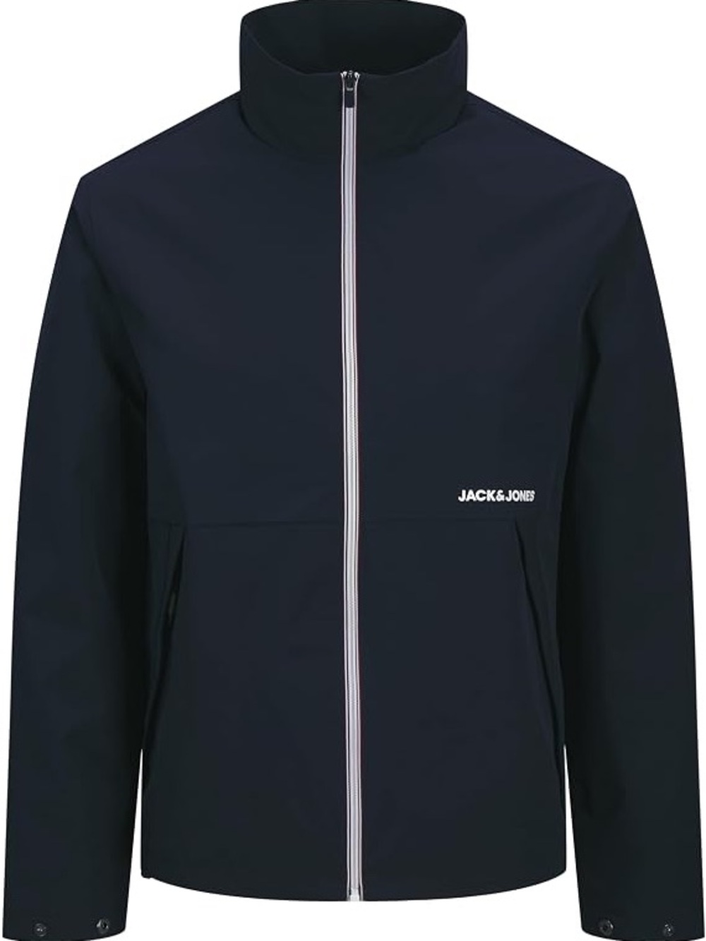 Jack & Jones Navy Lightweight Zip-Front Windbreaker